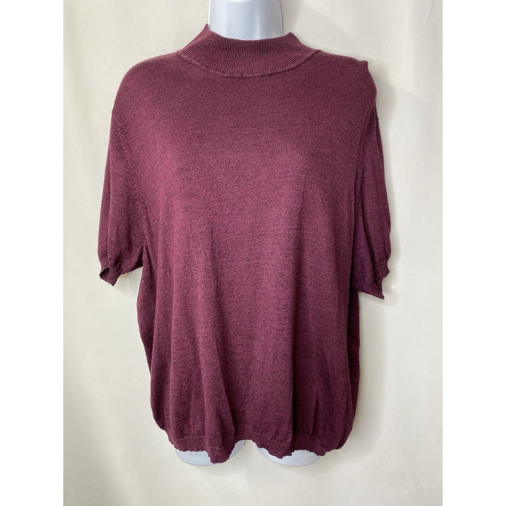 Vintage Norton McNaughton Women's Wool/Silk Blend Sweater Size XL Short Sleeved